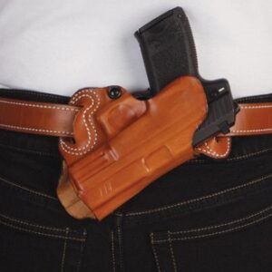 DESANTIS SMALL OF BACK HOLSTER - RH OWB LTHR FOR GLOCK 17/19 TN