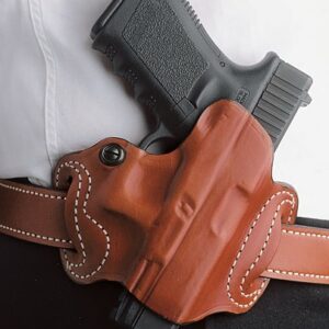 DESANTIS MINI SLIDE HOLSTER - OWB RH LTHR FITS GLOCK 19 TAN