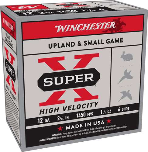 1021873-14276821.jpg WINCHESTER 12 GA 2-3/4" #6 SUPER-X HS HIGH VELOCITY 1-1/4 OZ 25 RD/BX 10 BX/CS - Image 1