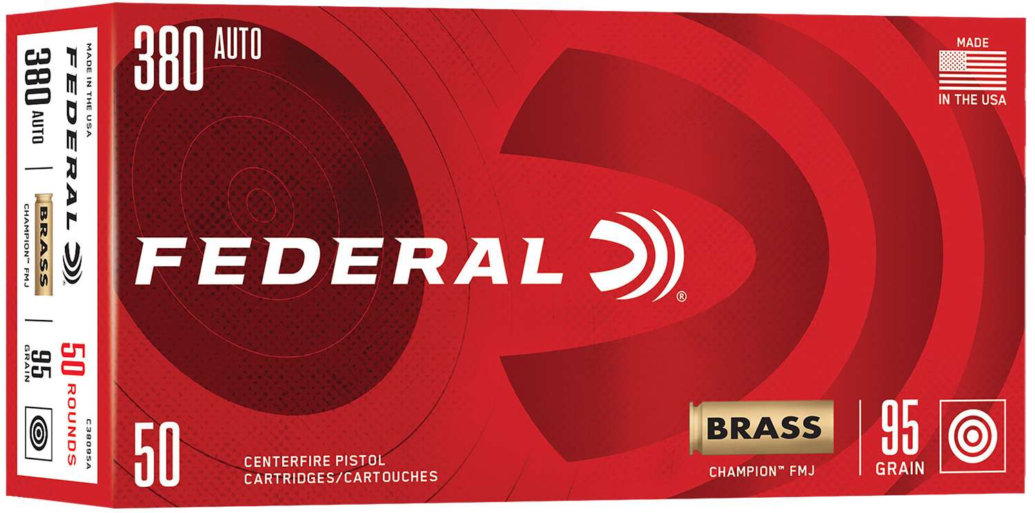 1049676-14311907.jpg FEDERAL CHAMPION 380 AUTO 95 FMJ 50 RD/BX 20 BX/CS - Image 1