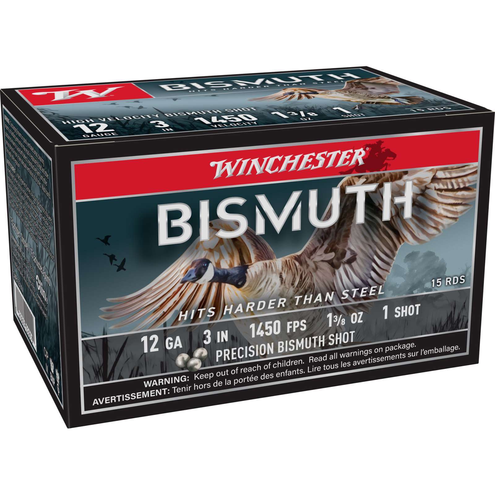 1098567-14331498.jpg WINCHESTER BISMUTH 12 GA 3" #1 1-3/8OZ 15 RD/BX 10 BX/CS - Image 1