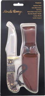 UNCLE HENRY KNIFE STAGLON 4" - CAPER W/LEATHER SHEATH - Image 3