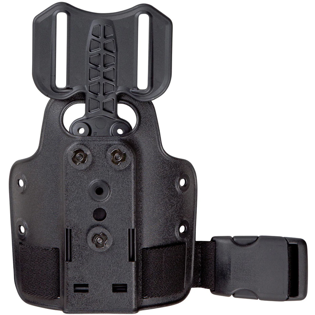 1102249_1.jpg Safariland 6004 Single Strap Leg Shroud Black w/ Drop Flex Adaptor - Image 1