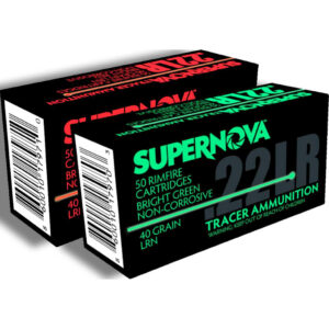 Supernova Tracer Rimfire Ammunition  22 LR 40gr. LRN Green Tracer 50 rd.
