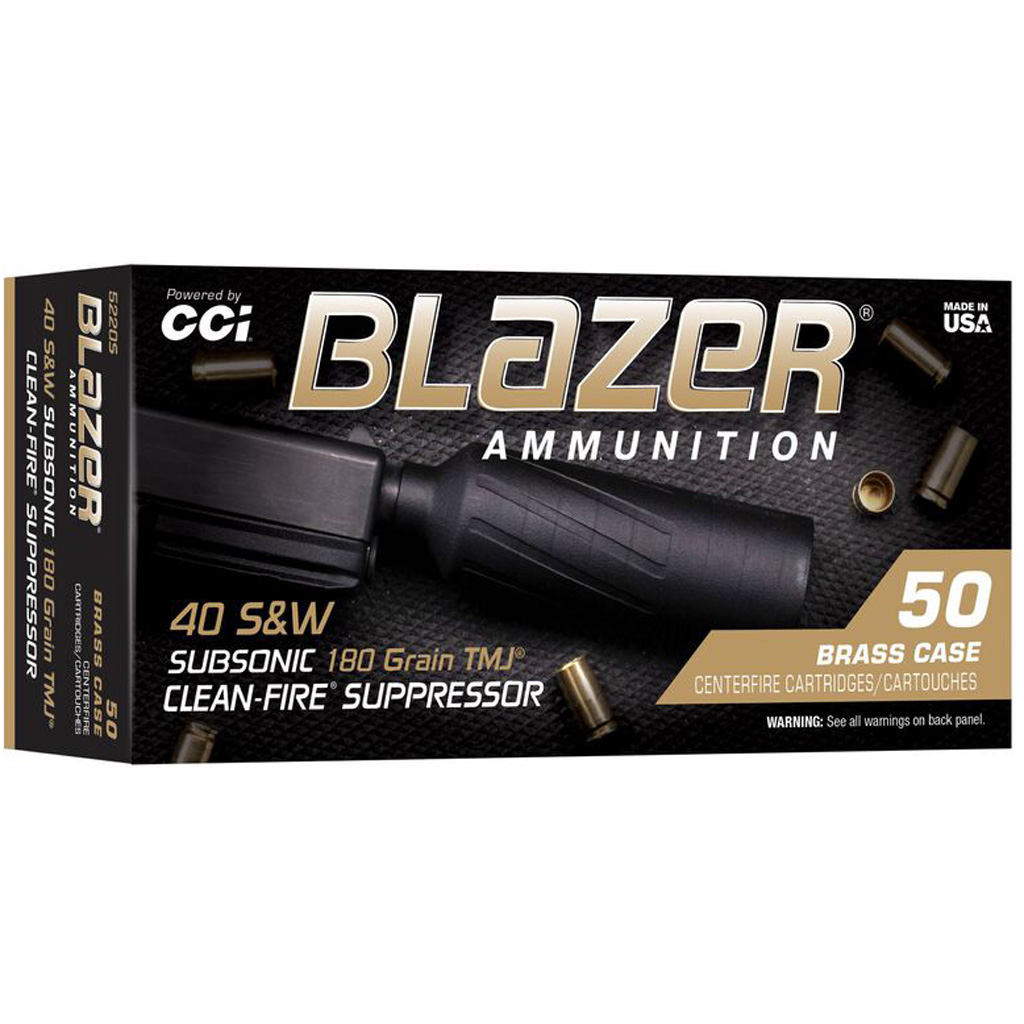 1103295_1.jpg CCI Blazer Clean Fire Suppressor Pistol Ammo 40 S&W 180 gr. TMJ 50 rd. - Image 1