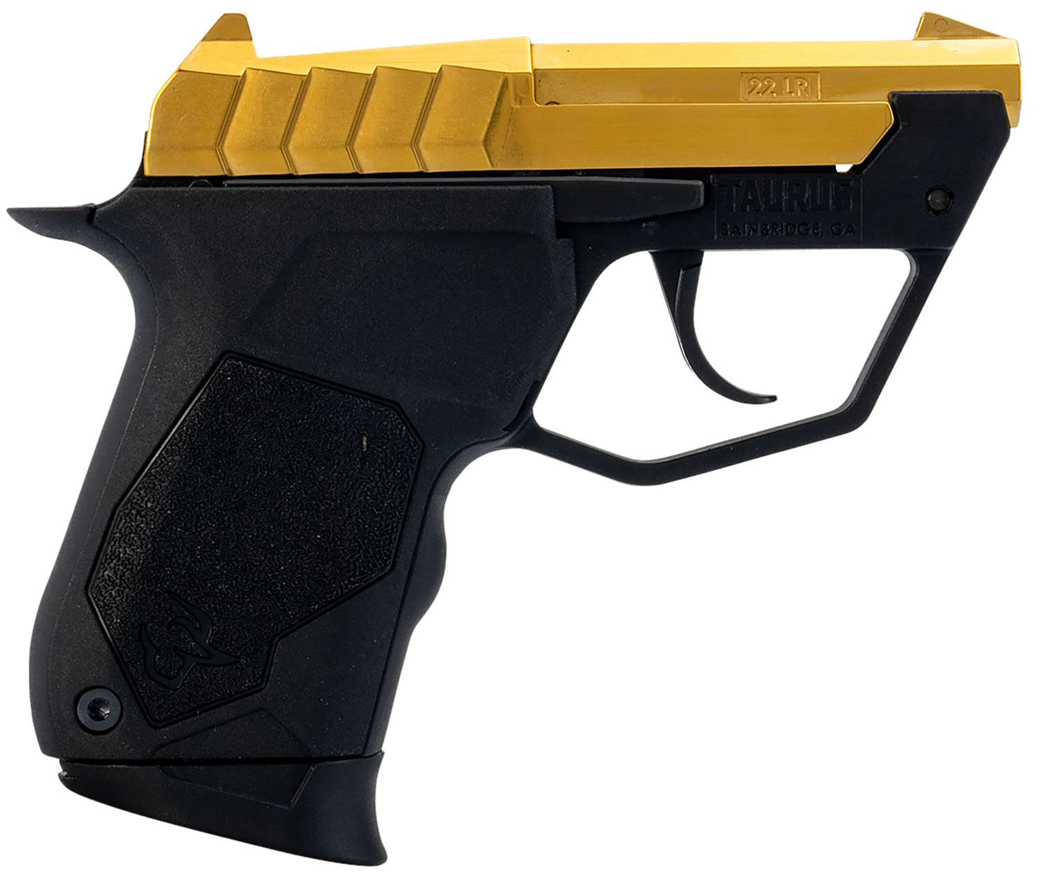 1120442-14334945.jpg TAURUS 22TUC 22LR PSTL 3" BLK/GOLD PVD SLIDE 1-9RD MAG - Image 1