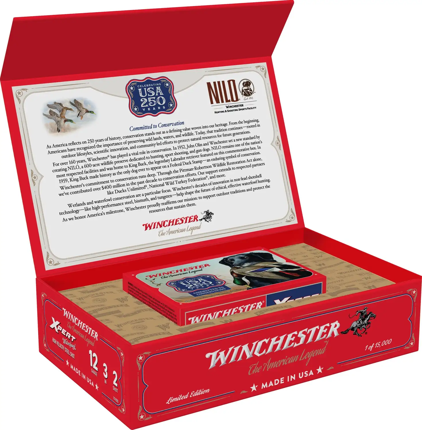 1158868-14366718.webp WINCHESTER SUPER X XPERT 12GA 3" #2 SHOT 250TH ANNIVERSARY 10RD/BX 6BX/CS - Image 1