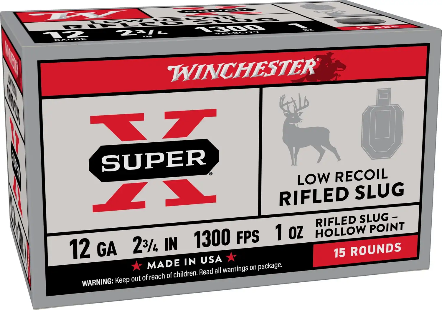 1159759-14366765.webp WINCHESTER 12 GA 2-3/4" SUPER-X 15-PACK LOW RECOIL 1 OZ 15RD/BX 10BX/CS - Image 1