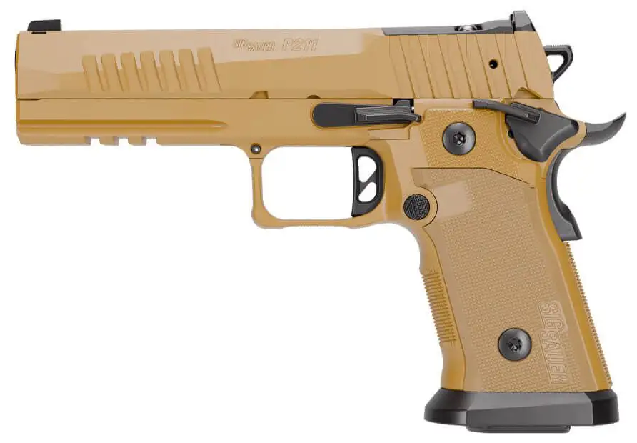 1169995-14366537.webp SIG SAUER P211-GT5 COYOTE 9MM PISTOL 5" COY TAN 2-21RD, 1-17RDRD MAGS - Image 1
