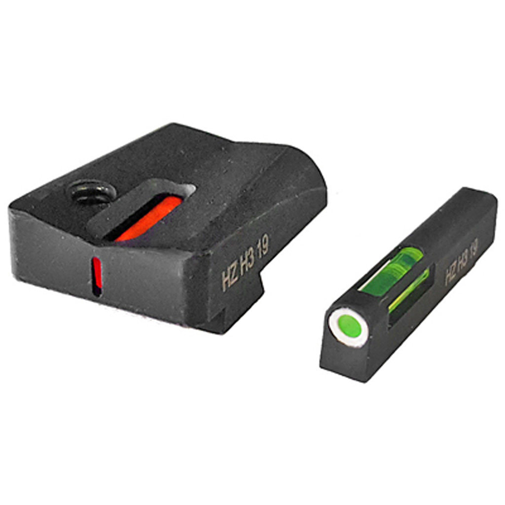1204479_1.jpg HIVIZ LiteWave H3 Tritium Express Handgun Sight Green/Orange Litepipes White Front Ring Glock20/21 - Image 1