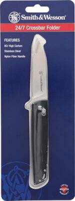 S&W KNIFE 24/7 CROSSBAR FOLDER - 3.25" SS/BLACK GENTLEMAN CARRY - Image 3