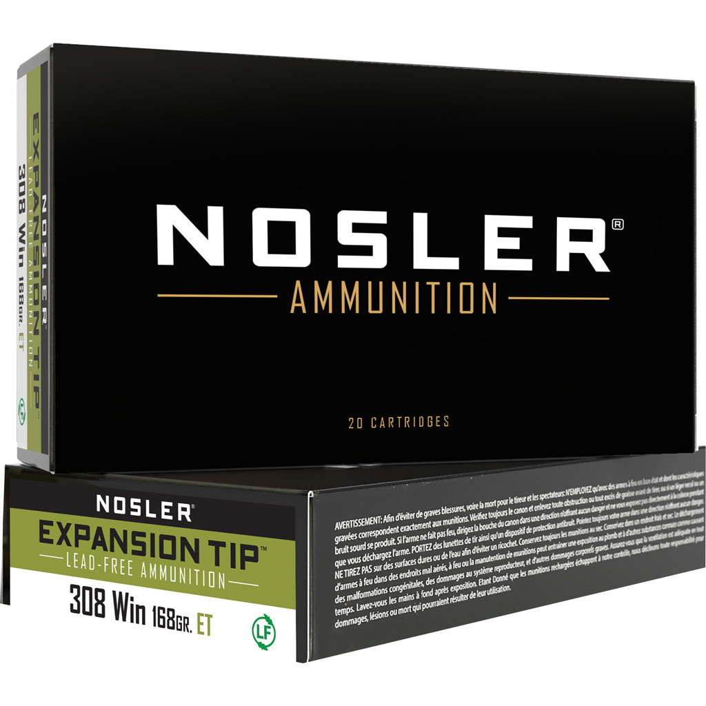 1206211_1.jpg Nosler Expansion Tip Rifle Ammunition 308 Win. 168 gr. ET SP 20 rd. - Image 1