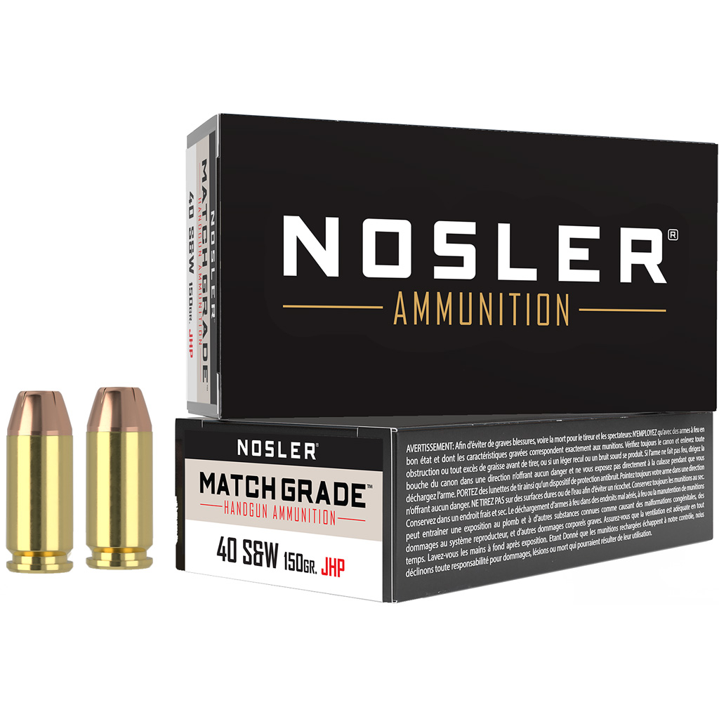 1206231_1.jpg Nosler Match Grade Handgun Ammunition 40 S&W 150 gr. HG JHP 50 rd. - Image 1