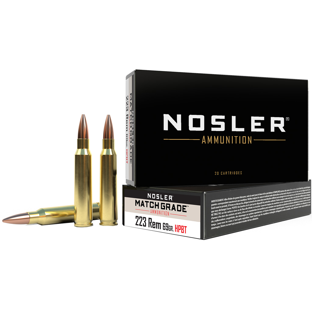 1206240_1.jpg Nosler Match Grade Rifle Ammunition 223 Rem. 69 gr. CC HPBT 20 rd. - Image 1