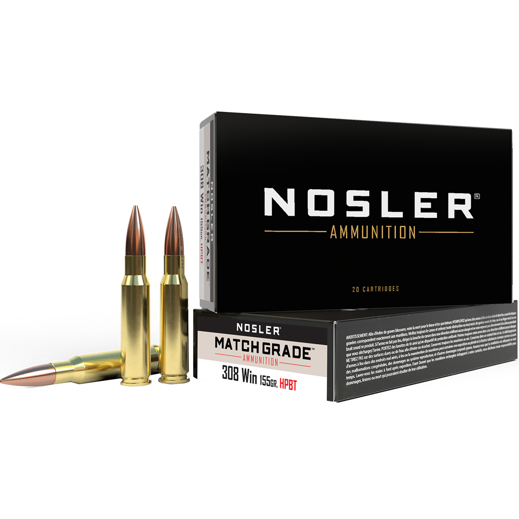 1206258_1.jpg Nosler Match Grade Rifle Ammunition 308 Win. 155 gr. CC HPBT 20 rd. - Image 1