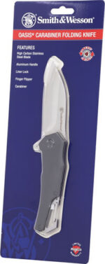 S&W KNIFE OASIS CARABINER - FOLDER 3" BLACK/SS - Image 3