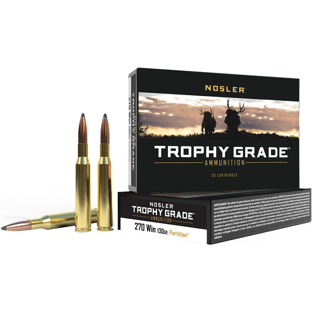 1206290_1.jpg Nosler Trophy Grade Rifle Ammunition 270 Win. 130 gr. PT SP 20 rd. - Image 1