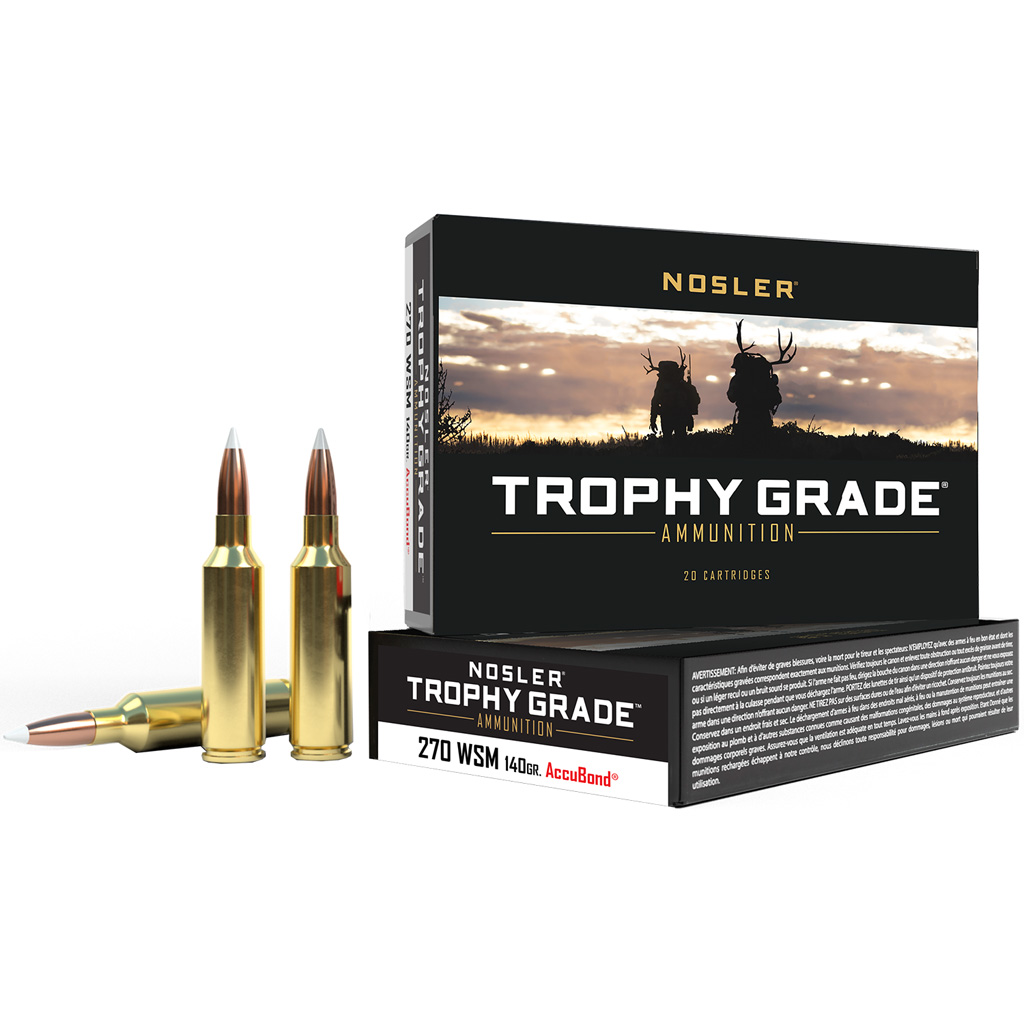 1206292_1.jpg Nosler Trophy Grade Rifle Ammunition 270 WSM 140 gr. AB SP 20 rd. - Image 1