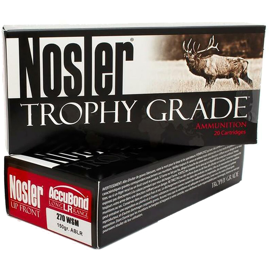1206353_1.jpg Nosler Trophy Grade Long Range Rifle Ammunition 270 WSM 150 gr. ABLR SP 20 rd. - Image 1