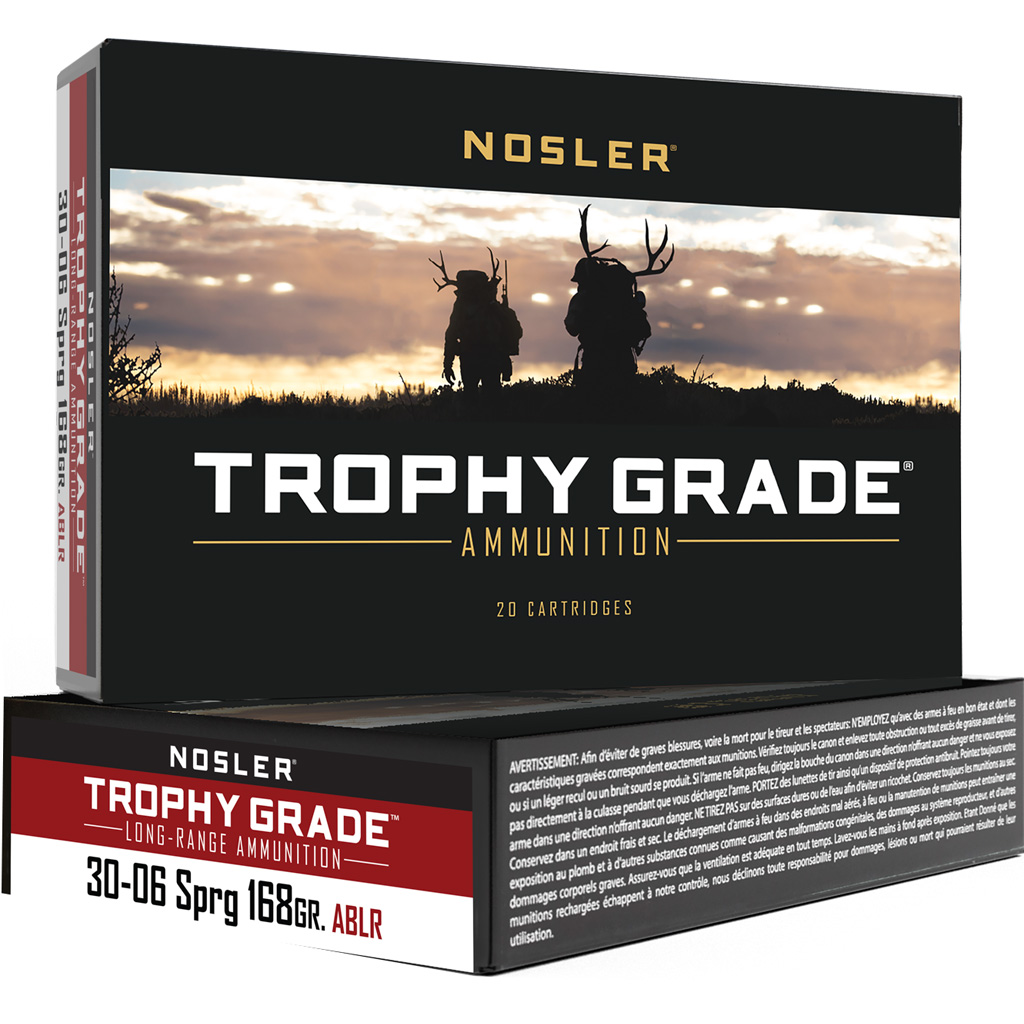 1206370_1.jpg Nosler Trophy Grade Long Range Rifle Ammunition 30-06 Sprg. 168 gr. ABLR SP 20 rd. - Image 1