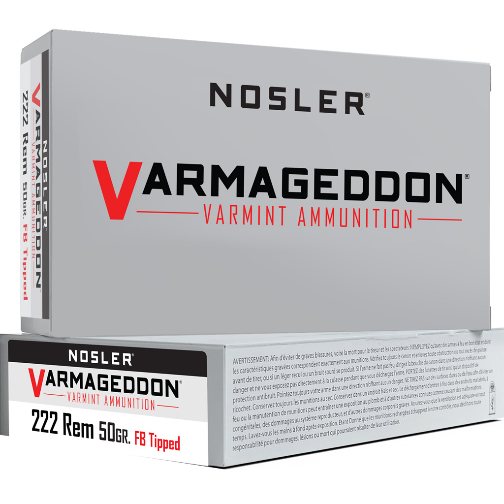 1206379_1.jpg Nosler Varmageddon Rifle Ammunition 222 Rem. 50 gr. VG FBT 20 rd. - Image 1