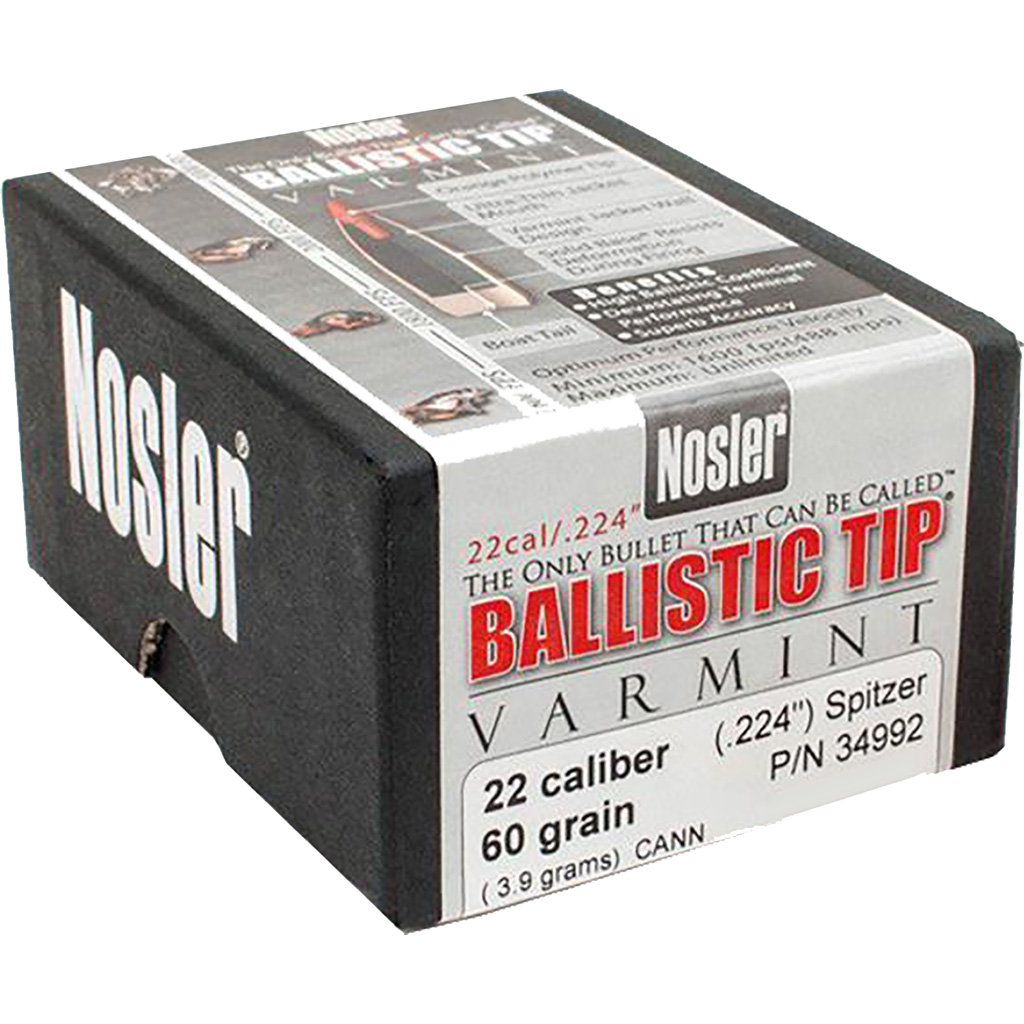 1206455_1.jpg Nosler Ballistic Tip Varmint Bullets .22 Cal. 60 gr. Spitzer Point 100 pk. - Image 1