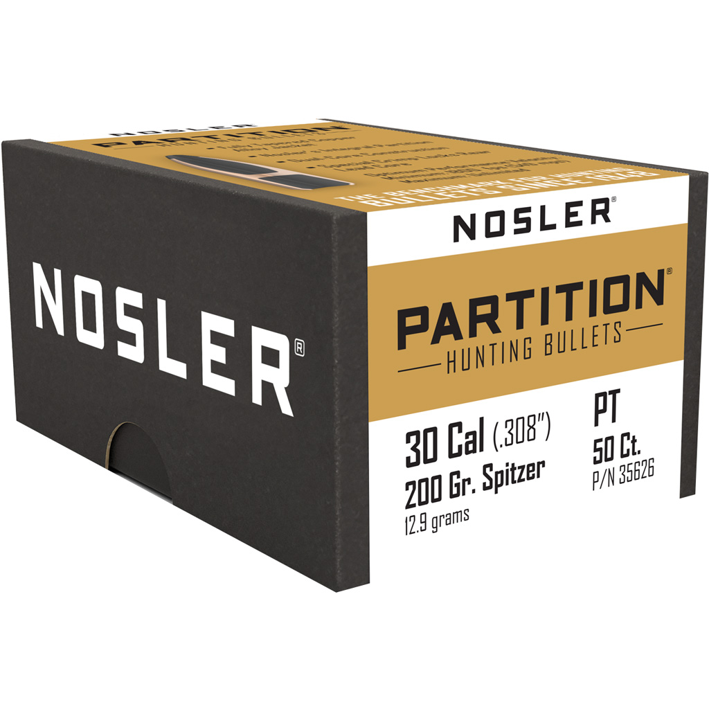 1206490_1.jpg Nosler Partition Bullets .30 Cal. 200 gr. Spitzer Point 50 pk. - Image 1