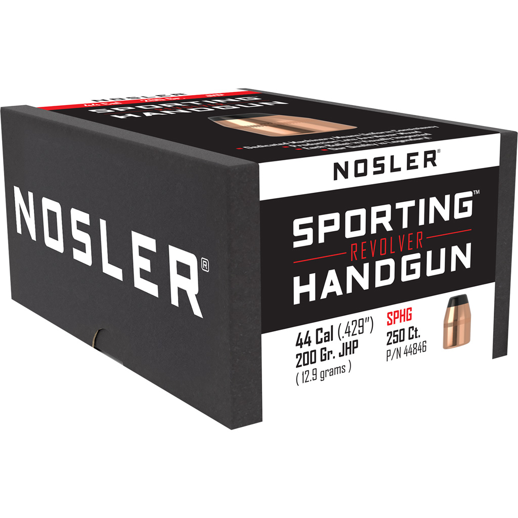1206496_1.jpg Nosler Sporting Handgun Revolver Bullet .44 Cal. 200 gr. Jacketed Hollow Point 250 pk. - Image 1