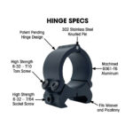 VersaRing Universal Scope Rings Black 1 in. Hinge - Image 3