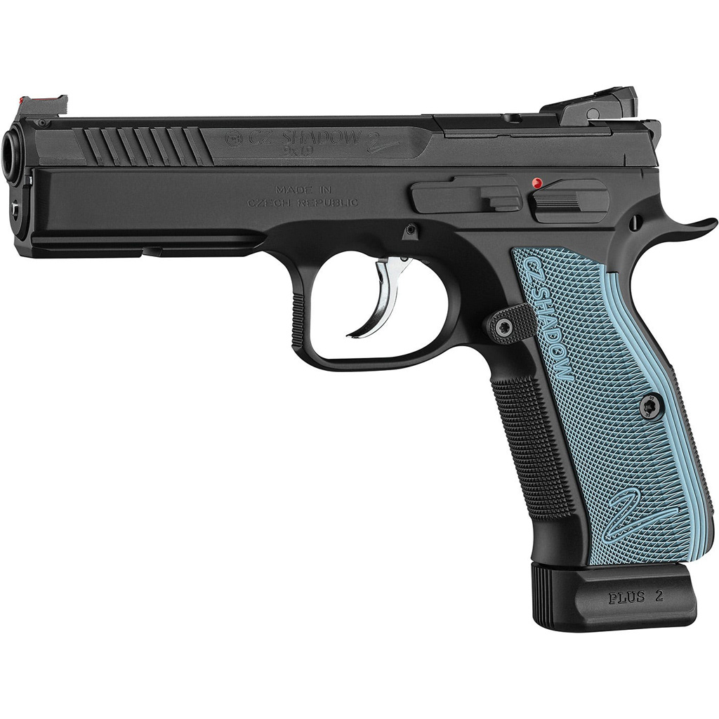 1212654_1.jpg CZ Shadow 2 Optic Ready Pistol 9mm 4.89 in. Black/Blue Grips 19+1 rd. - Image 1