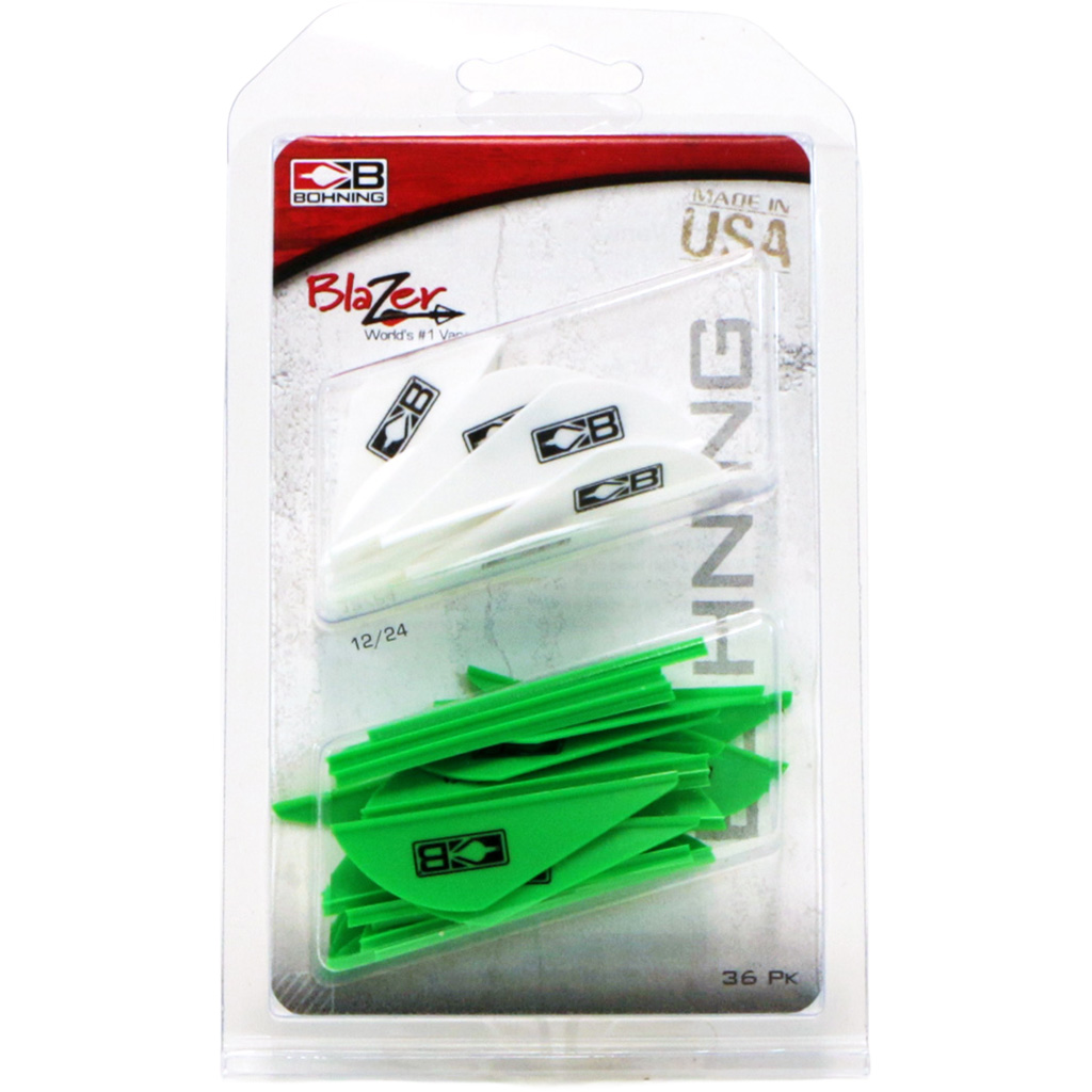 1402692_1.jpg Bohning Blazer Vane Combo White/Neon Green 36 pk. - Image 1