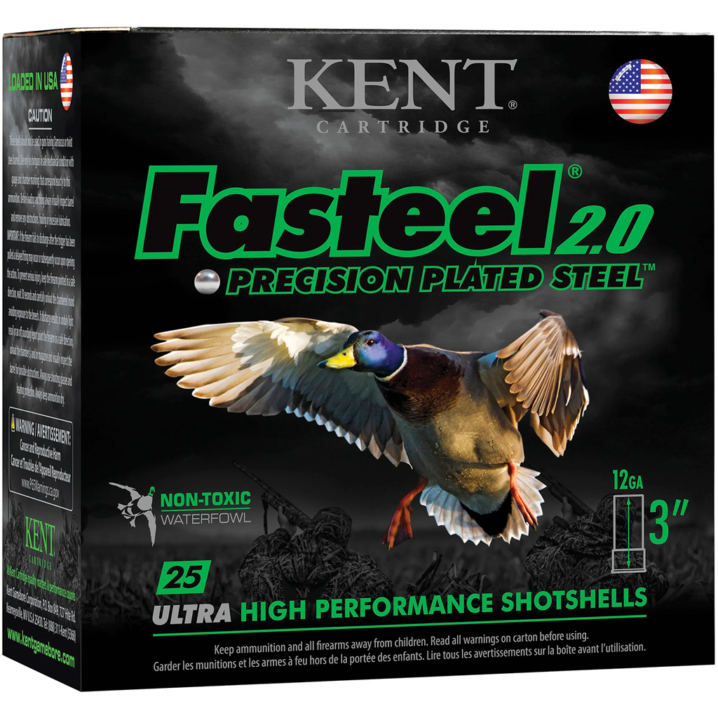 1404514_1.jpg Kent Fasteel 2.0 Precision Plated Steel Load 12 ga. 3 in. 1 3/8 oz. BB Shot 25 rd. - Image 1