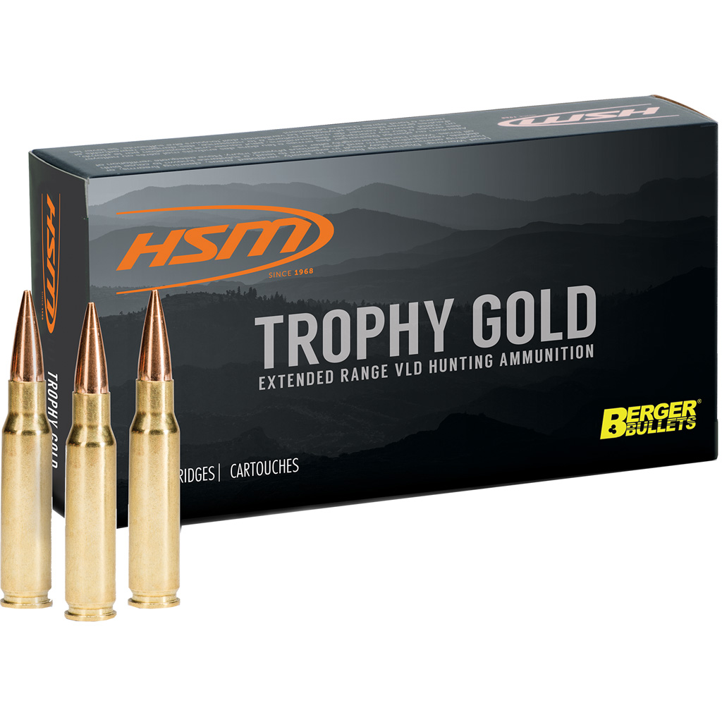 1404949_1.jpg HSM Trophy Gold Rifle Ammunition 6mm Remington Berger 87 gr. 20 rd. - Image 1