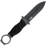 CobraTec Ringed Claymore 1 Side Serrated Dagger Fixed Blade Black - Image 2