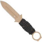 CobraTec Ringed Claymore 1 Side Serrated Dagger Fixed Blade Coyote - Image 2
