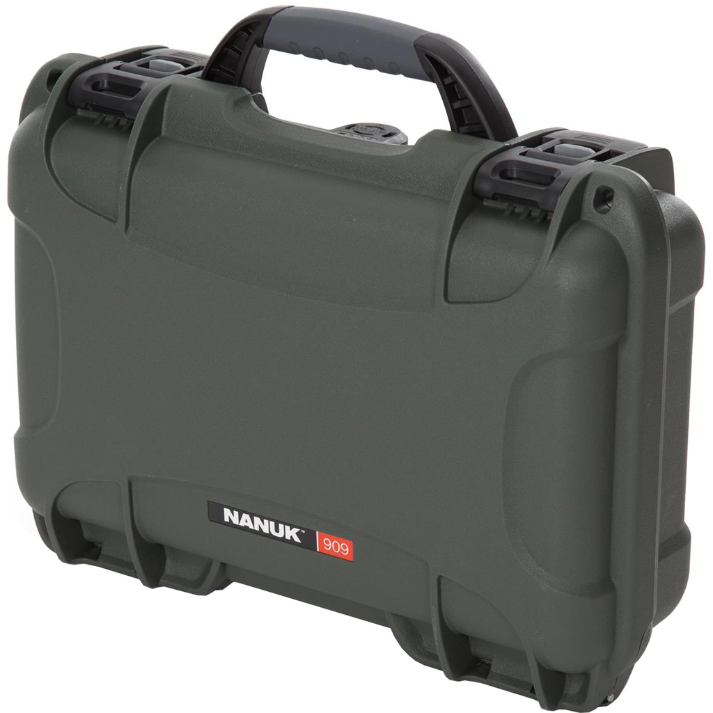1502835_1.jpg Nanuk Pistol and Accessory Hard Case w/Foam Olive 11.4 in. x 7 in. x 3.6 in - Image 1