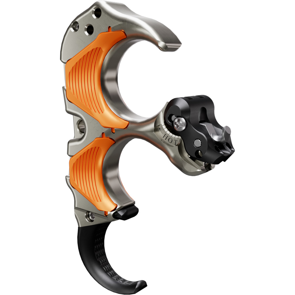 1502871_1.jpg Tru Ball Aileron HBC Flex Release Orange/Quick Silver Brass 3 Finger Medium - Image 1