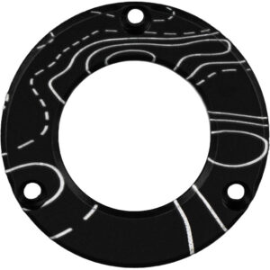 Axcel Driver Hubcap Black w/Engraving Topographical Map Pattern