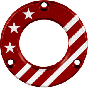 Axcel Driver Hubcap Red w/Engraving Made In USA/Patriotic Theme