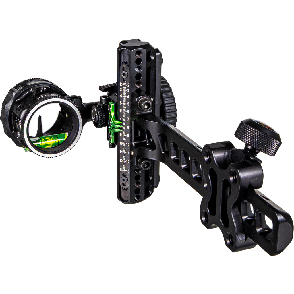1502898_1.jpg Axcel Driver Plus Slider Sight w/AVX-31 Scope Stealth BH .010 Green Fiber Single Pin RH - Image 1