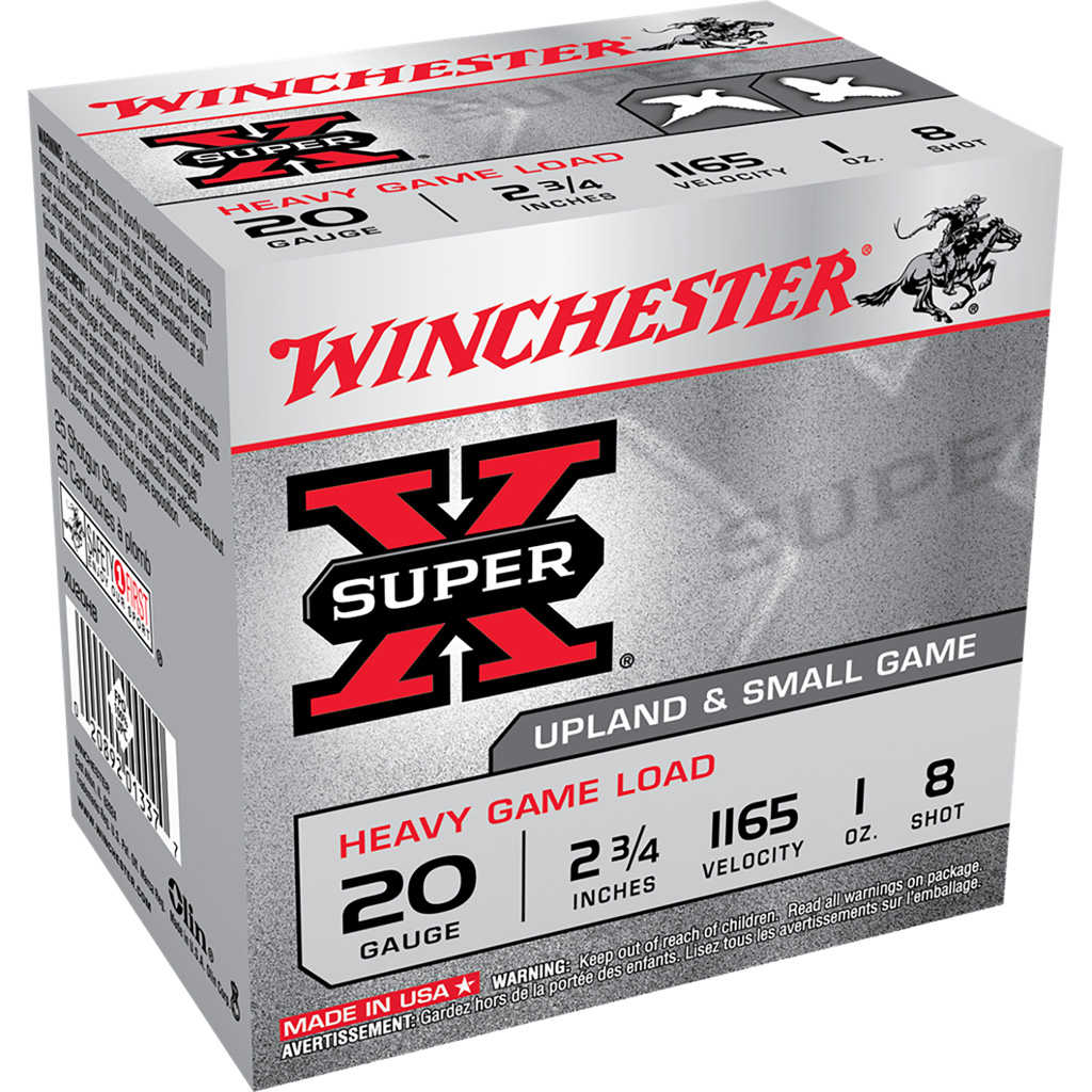 1701190_1.jpg Winchester Super-X Heavy Game Load 20 ga. 2.75 in. 1 oz. 8 Shot 25 rd. - Image 1