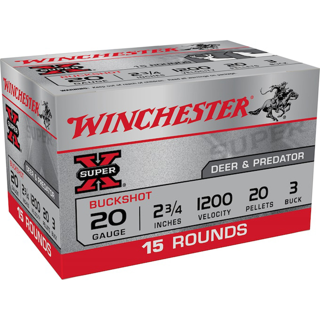 1701378_1.jpg Winchester Super-X Value Pack Buck Shot 20 ga. 20 Pellets 3 Buck Shot 15 rd. - Image 1