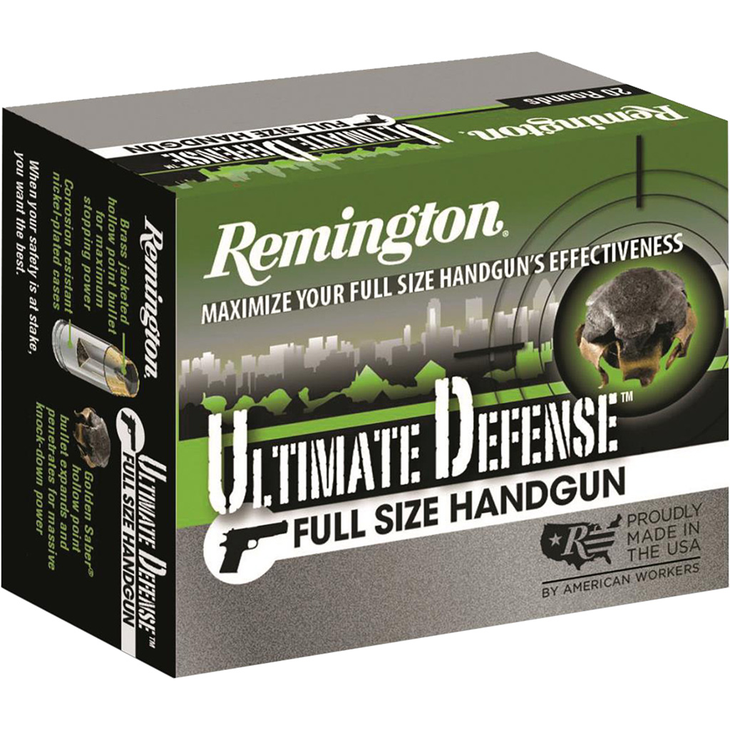 1701472_1.jpg Remington Ultimate Defense Full Size Handgun Ammo 45 ACP 185 gr. BJHP 20 rd. - Image 1