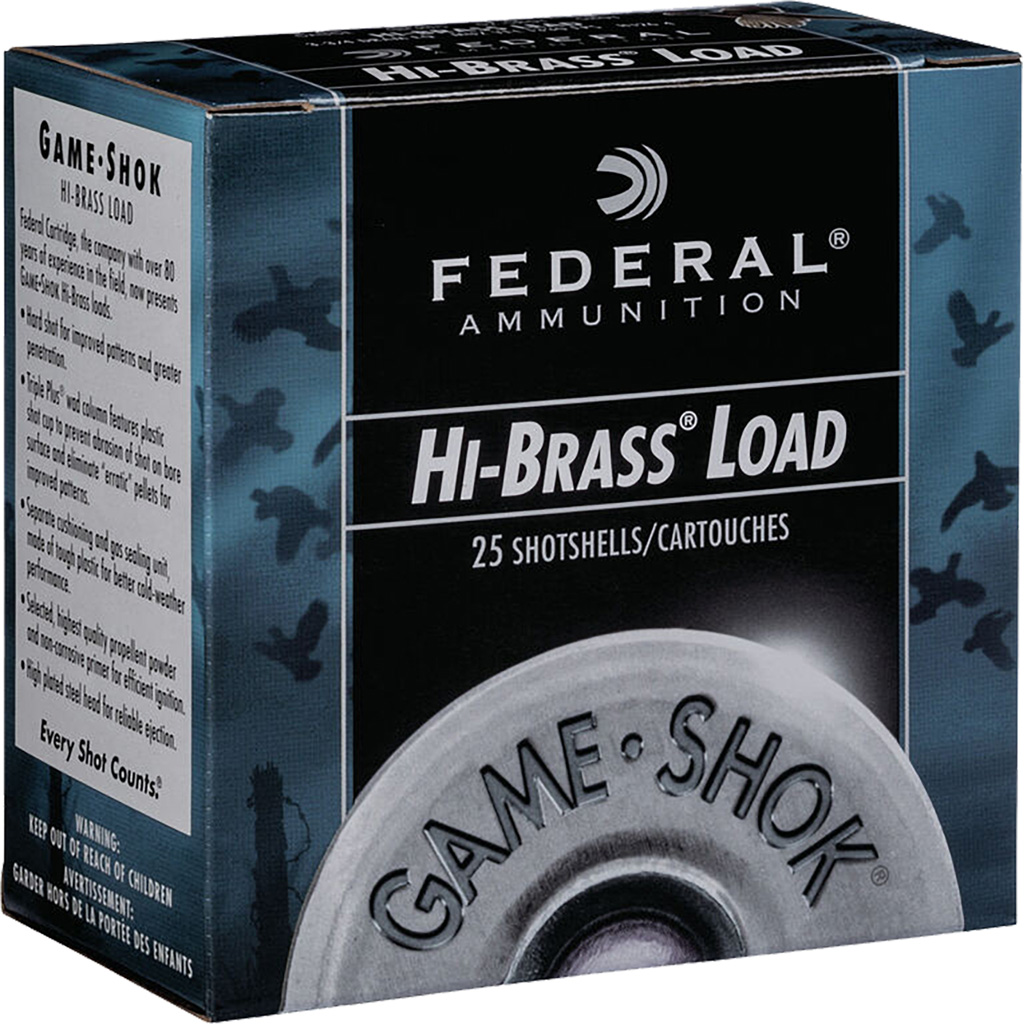 1702264_1.jpg Federal Game-Shok Hi-Brass Load 12 ga. 2.75 in. 1 1/4 oz. 4 Shot 25 rd. - Image 1