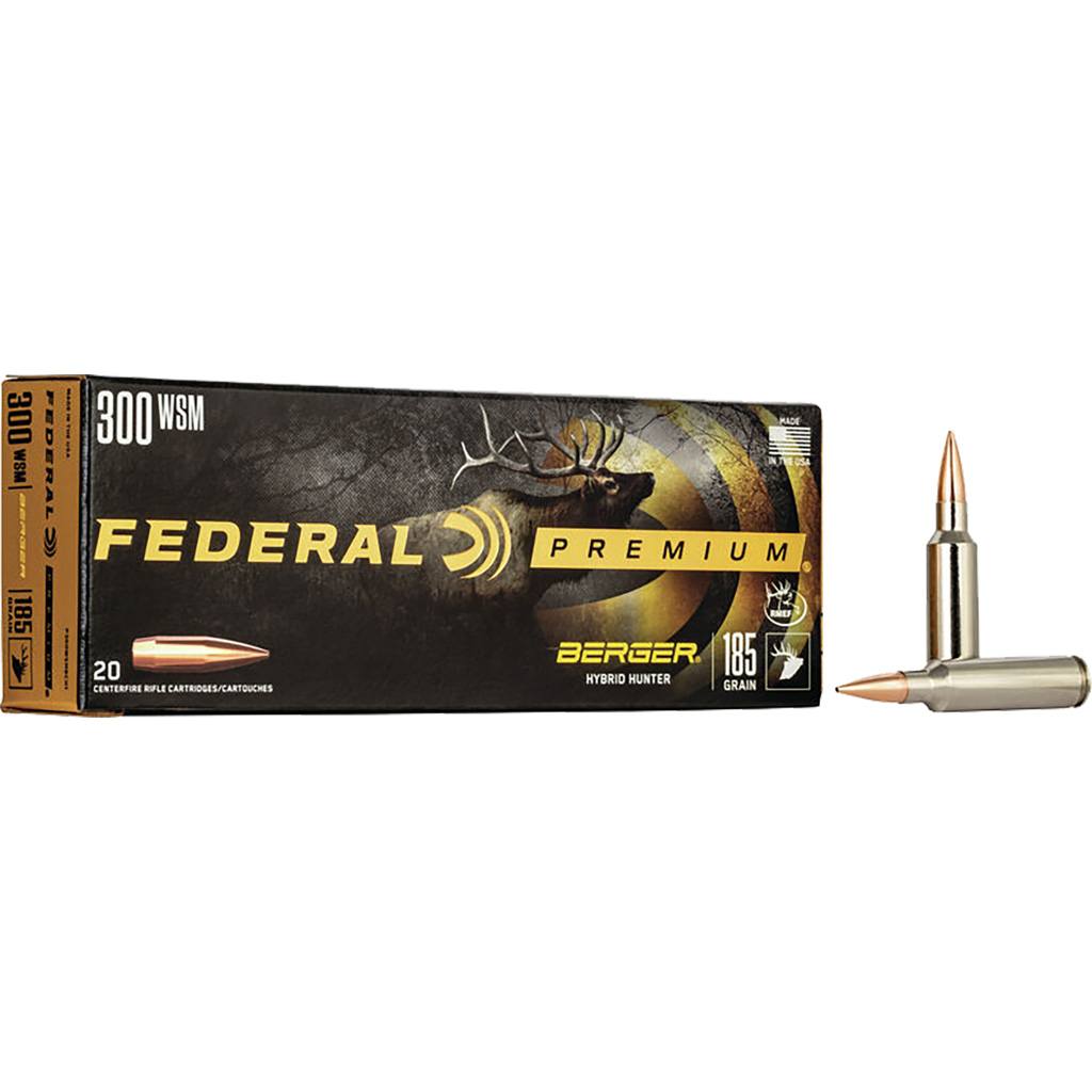 1702371_1.jpg Federal Premium Rifle Ammo 300 WSM. 185 gr. Berger Hybrid Hunter 20 rd. - Image 1