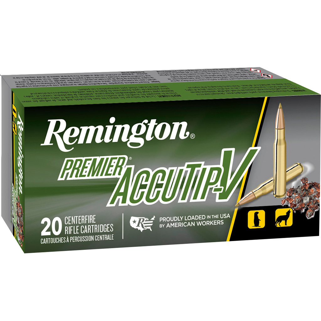 1702438_1.jpg Remington Premier AccuTip Centerfire Rifle Ammo 17 Rem. Fireball 20 gr. AccuTip-V 20 rd. - Image 1