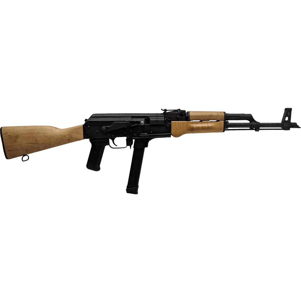 1703875_1.jpg Century WASR-M Rifle 9mm 17.5 in. Wood 33 rd. Glock Mag - Image 1