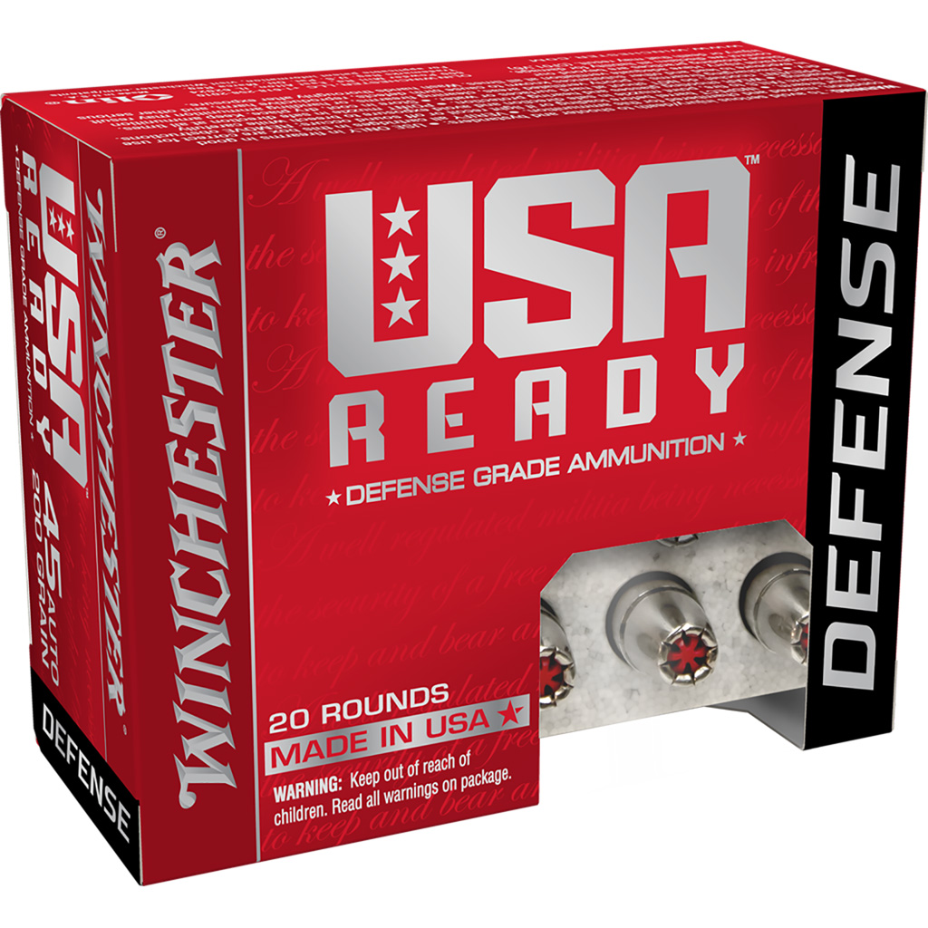 1704151_1.jpg Winchester USA Ready Defense Pistol Ammo 45 ACP 200 gr. Hex-Vent HP 20 rd. - Image 1