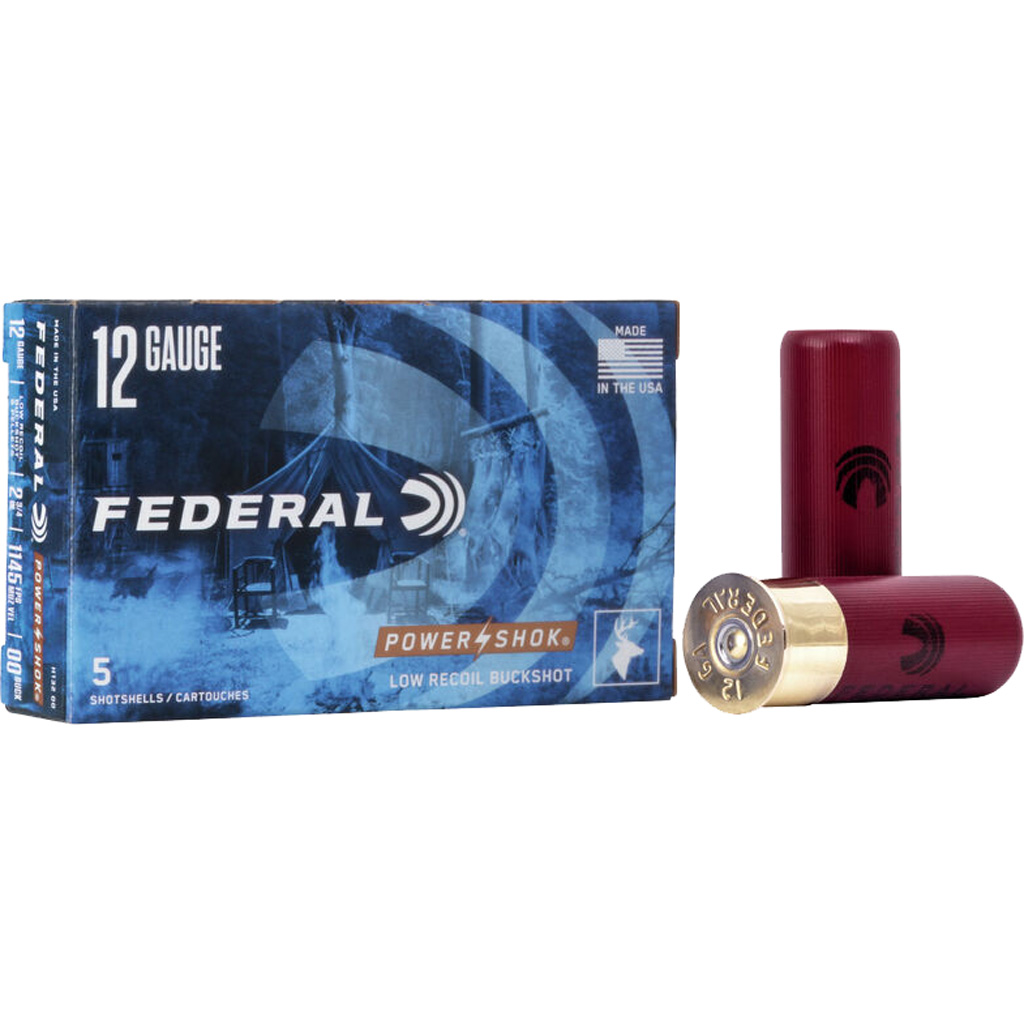 1705573_1.jpg Federal Power-Shok Shotgun Ammo 12 ga. 2.75 in. 9 Pellets 00 Buck 5 rd. - Image 1
