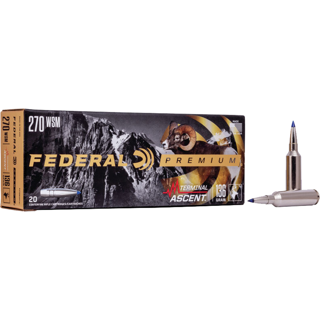 1705647_1.jpg Federal Premium Rifle Ammo 270 WSM. 136 gr. Terminal Ascent 20 rd. - Image 1